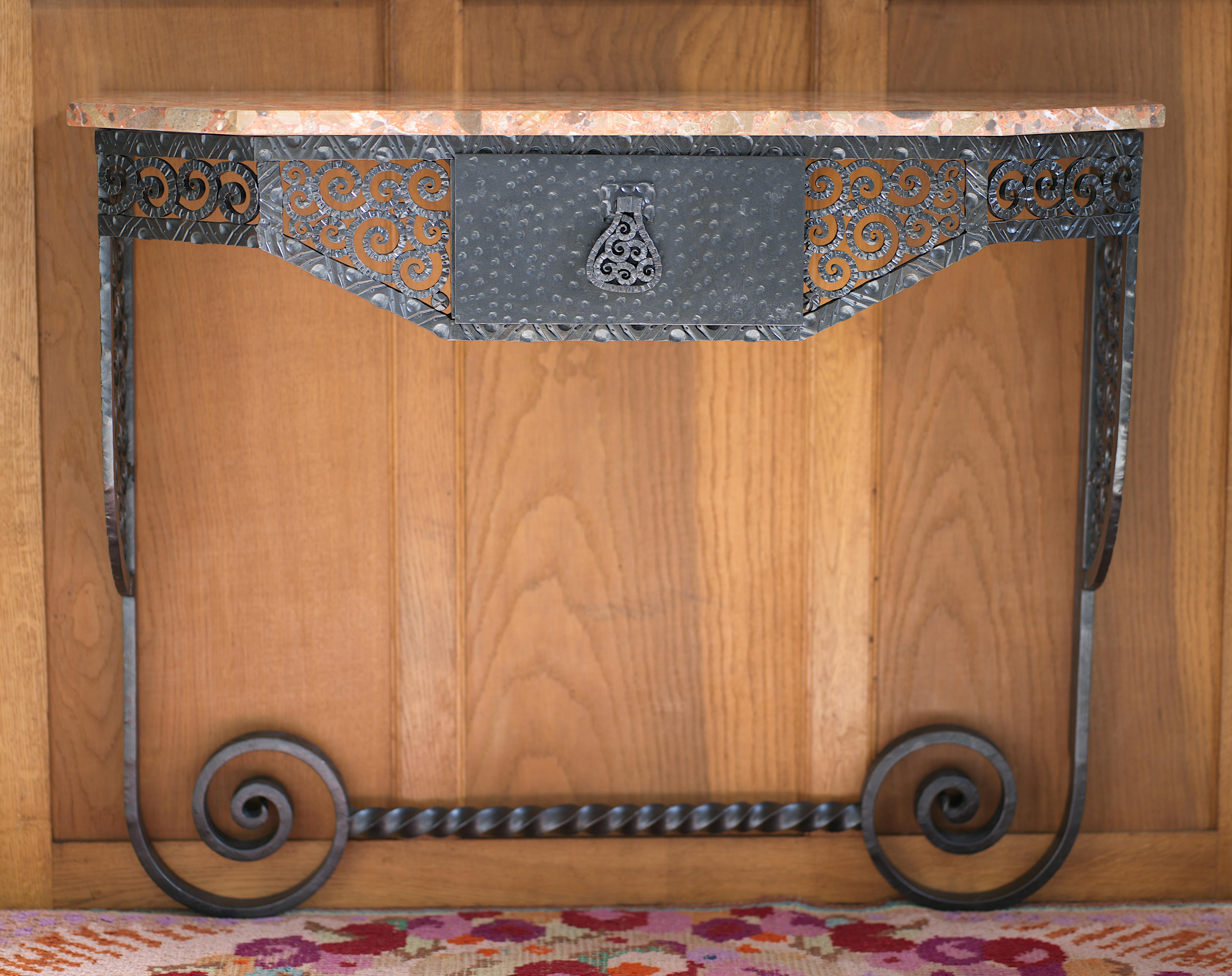 PAUL KISS French Art Deco Wrought-iron Console, 1920s For Sale 8