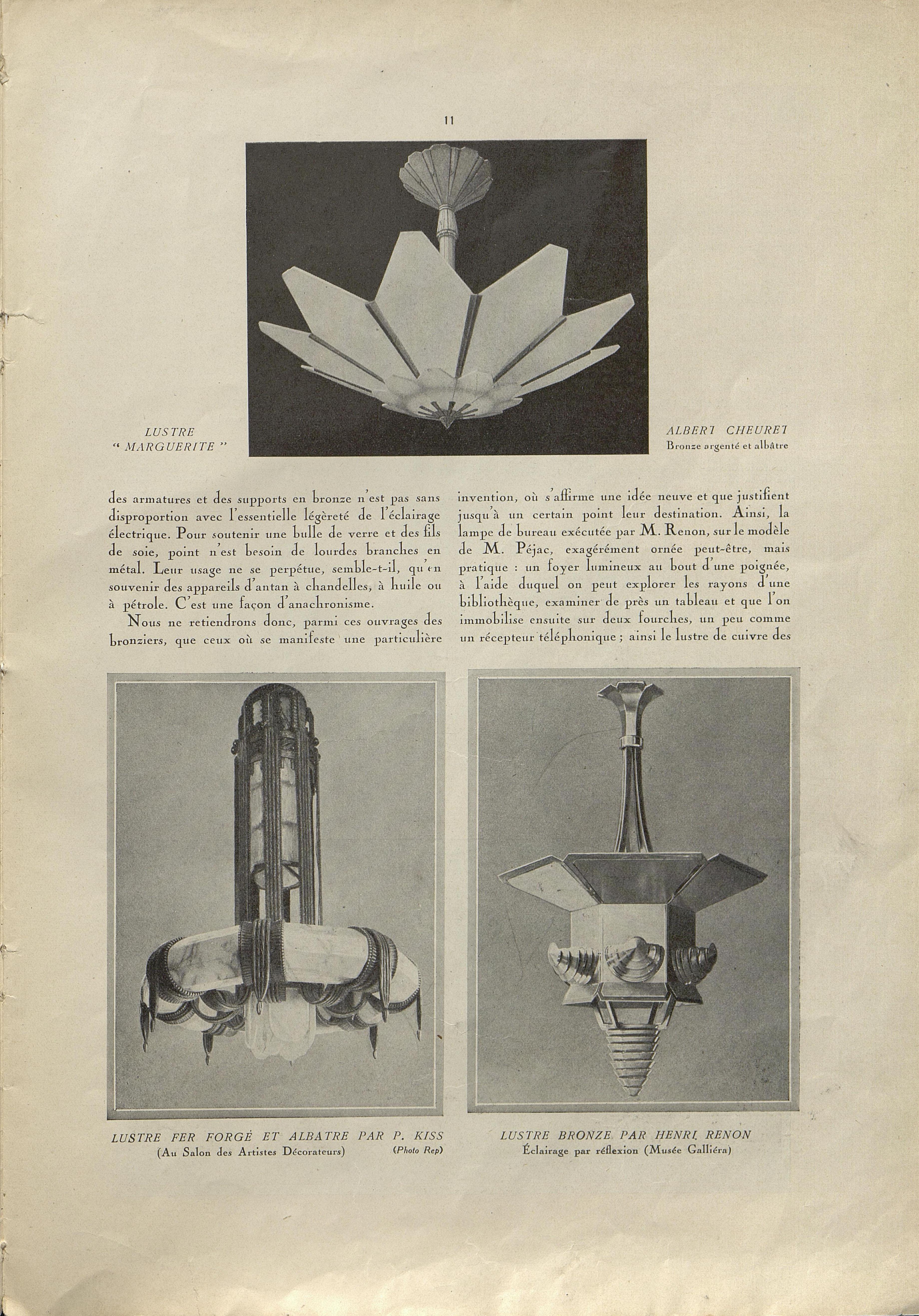 Verre Paul Kiss, Genet&Michon, grand lustre Art déco, fonte, verre moulé 1925 en vente