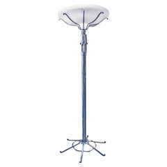 Paul Kiss Style Hand Forged Torchiere Floor Lamp with Alabaster Shade