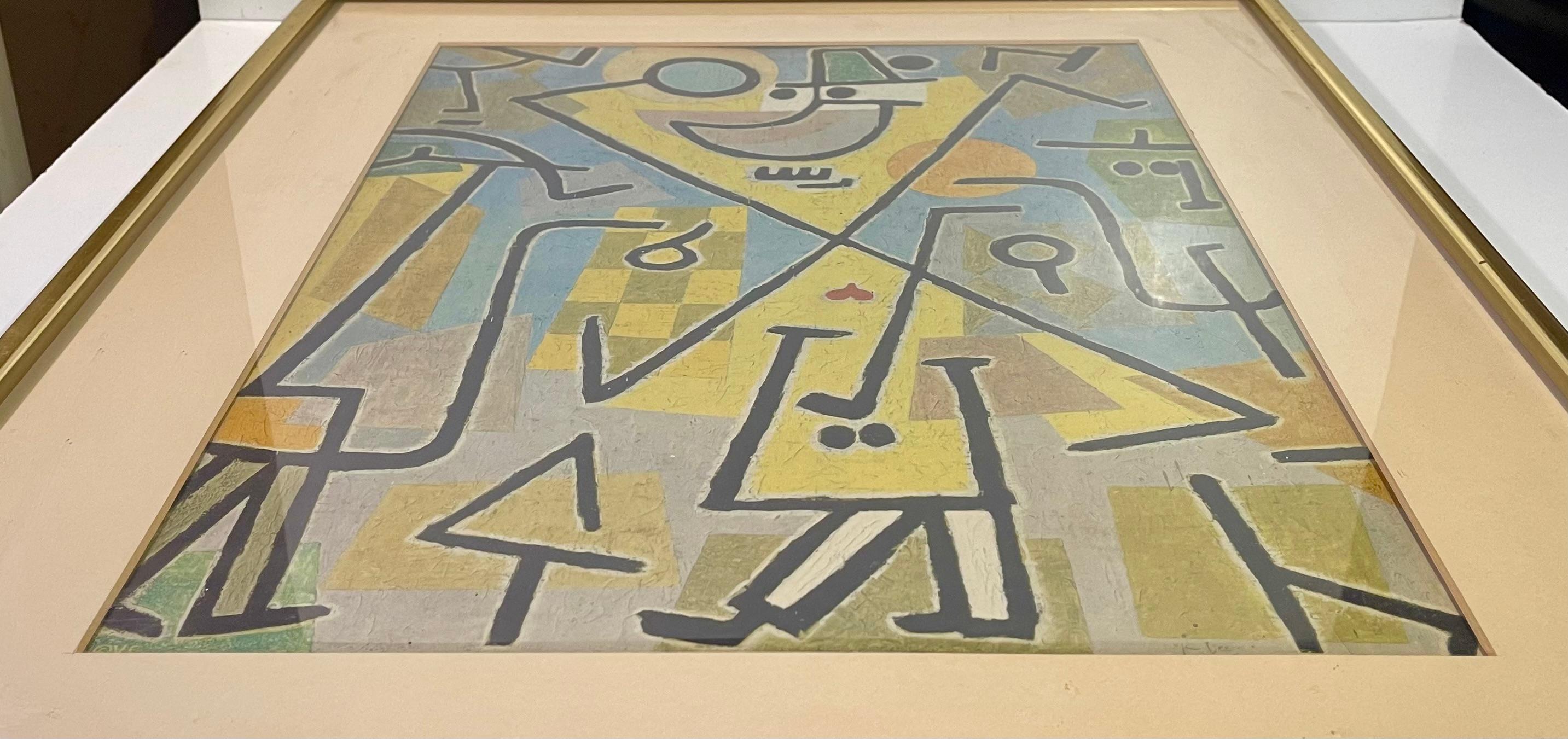 Expressionist Paul Klee 'Caprice in February' - Vintage Lithographic Print, Plate Signed For Sale
