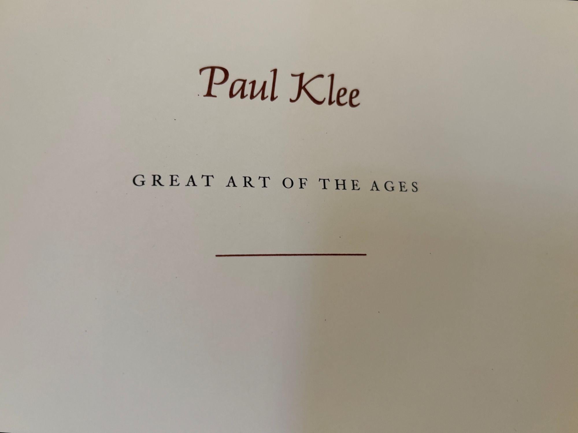 Américain PAUL KLEE Le grand art des âges par Will Grohmann, 1969 Abrams Hardcover en vente