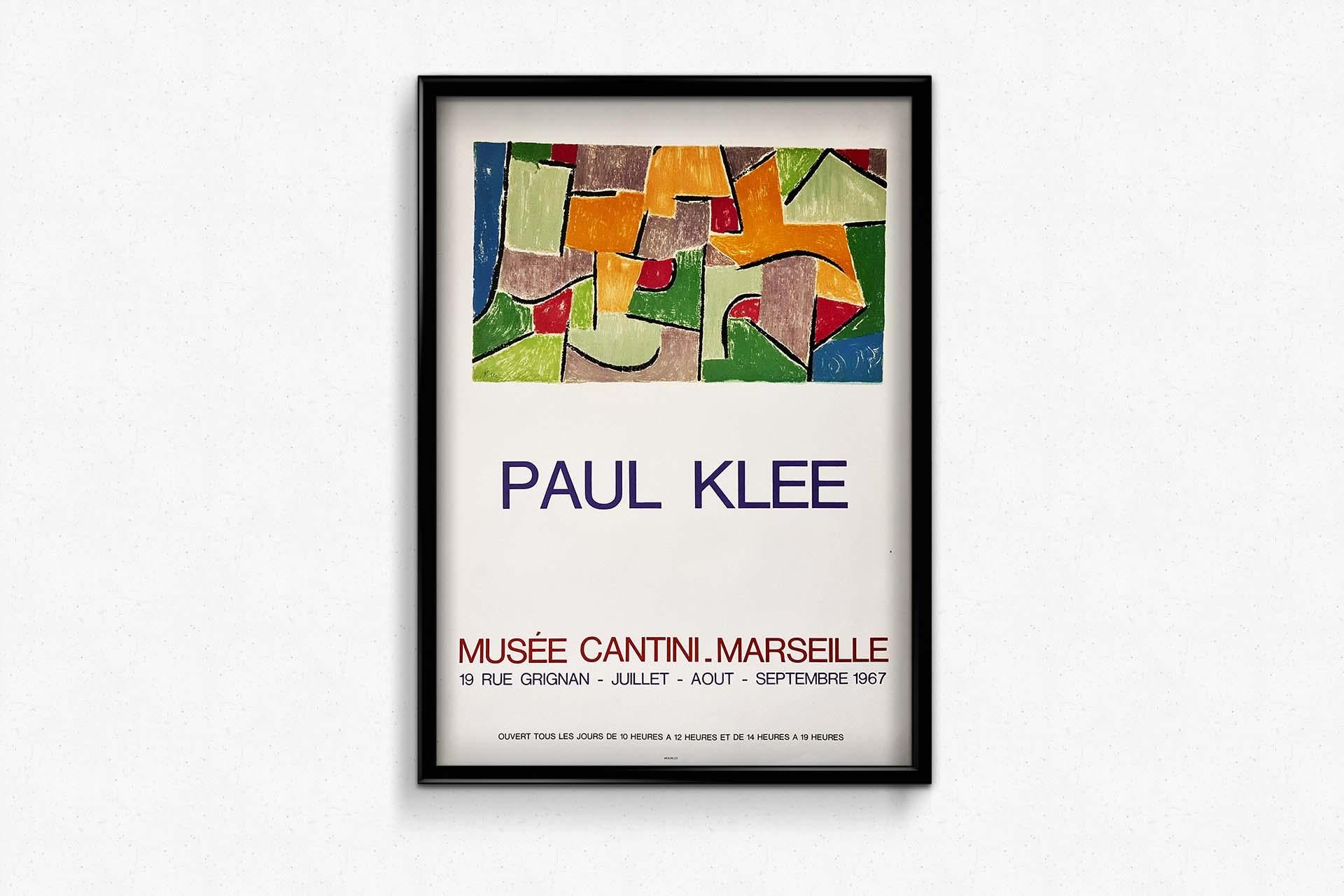Affiche de 1967 pour une exposition de Paul Klee au Musée Cantini de Marseille en vente 1