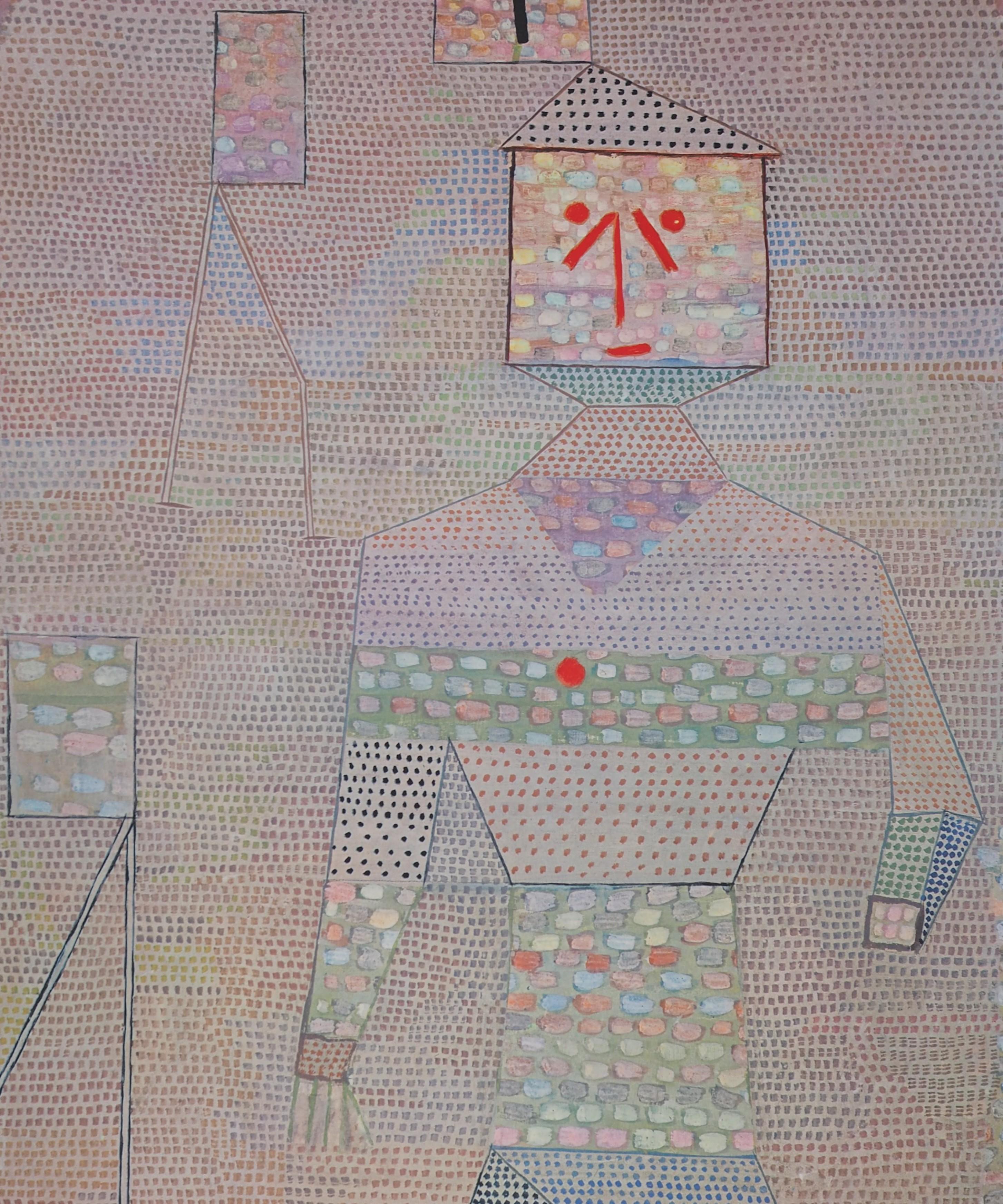 Happy People in Pink - Lithograph (Maeght) - Gray Portrait Print by Paul Klee