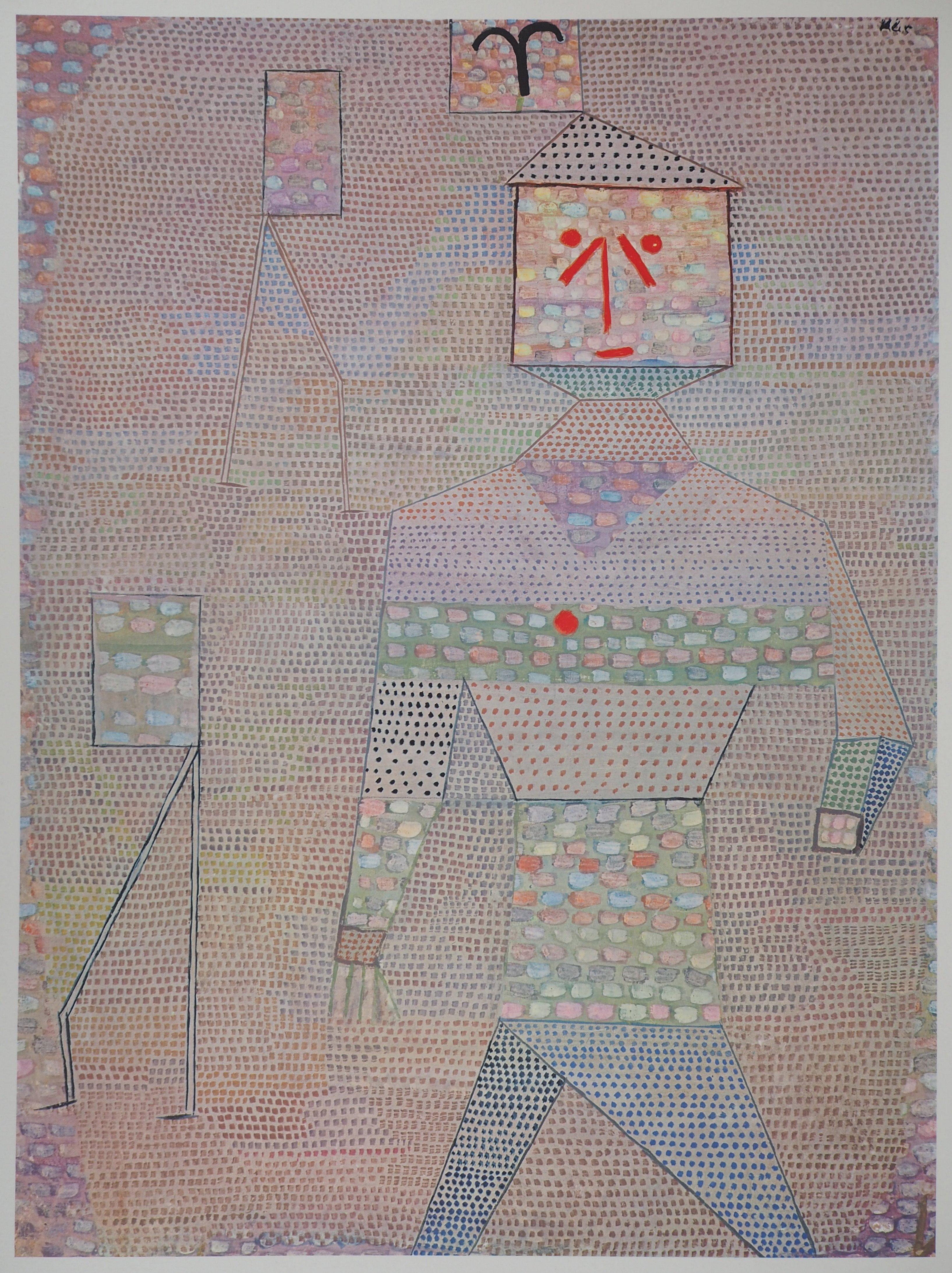 Gente feliz en rosa - Litografía (Maeght)