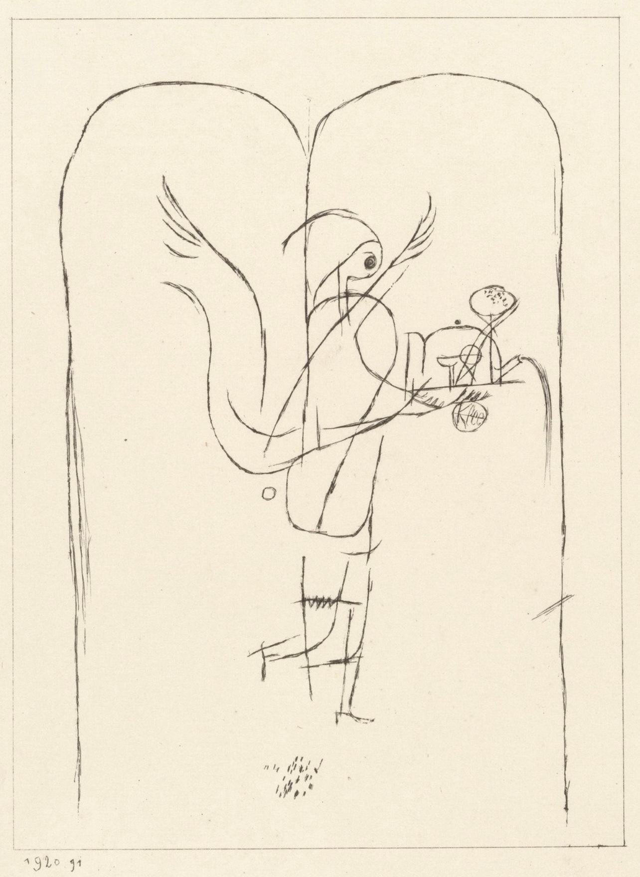 Original Limited Edition Etching on vellum paper. Inscription: Unsigned and unnumbered. Edition: 2,000. Good condition. Notes: From the folio, Prints of Paul Klee, 1947. Published by the Museum of Modern Art, New York; printed by Meriden Gravure