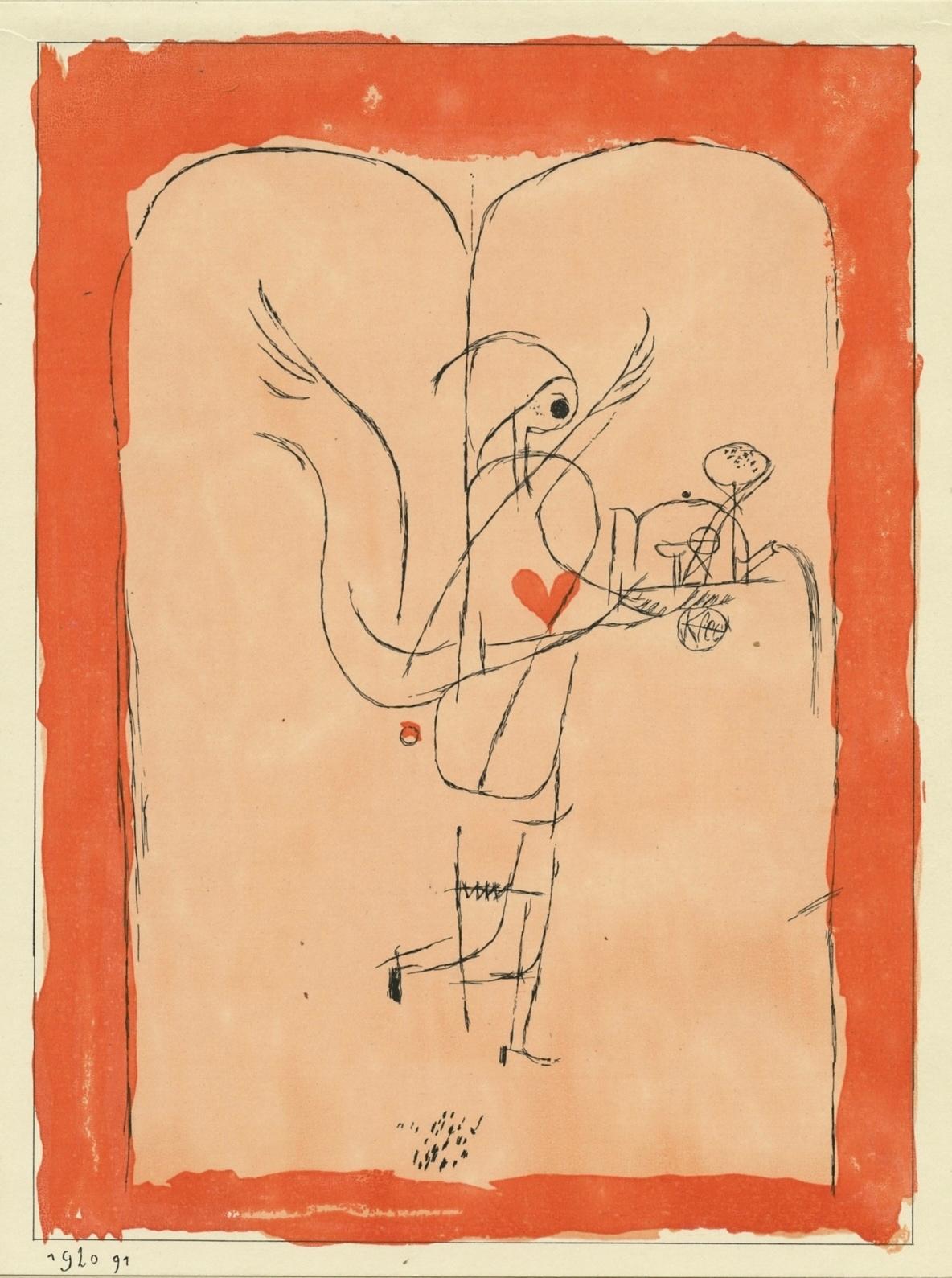 Paul Klee Abstract Print - Klee, A Guardian Angel Serves a Small Breakfast (after)