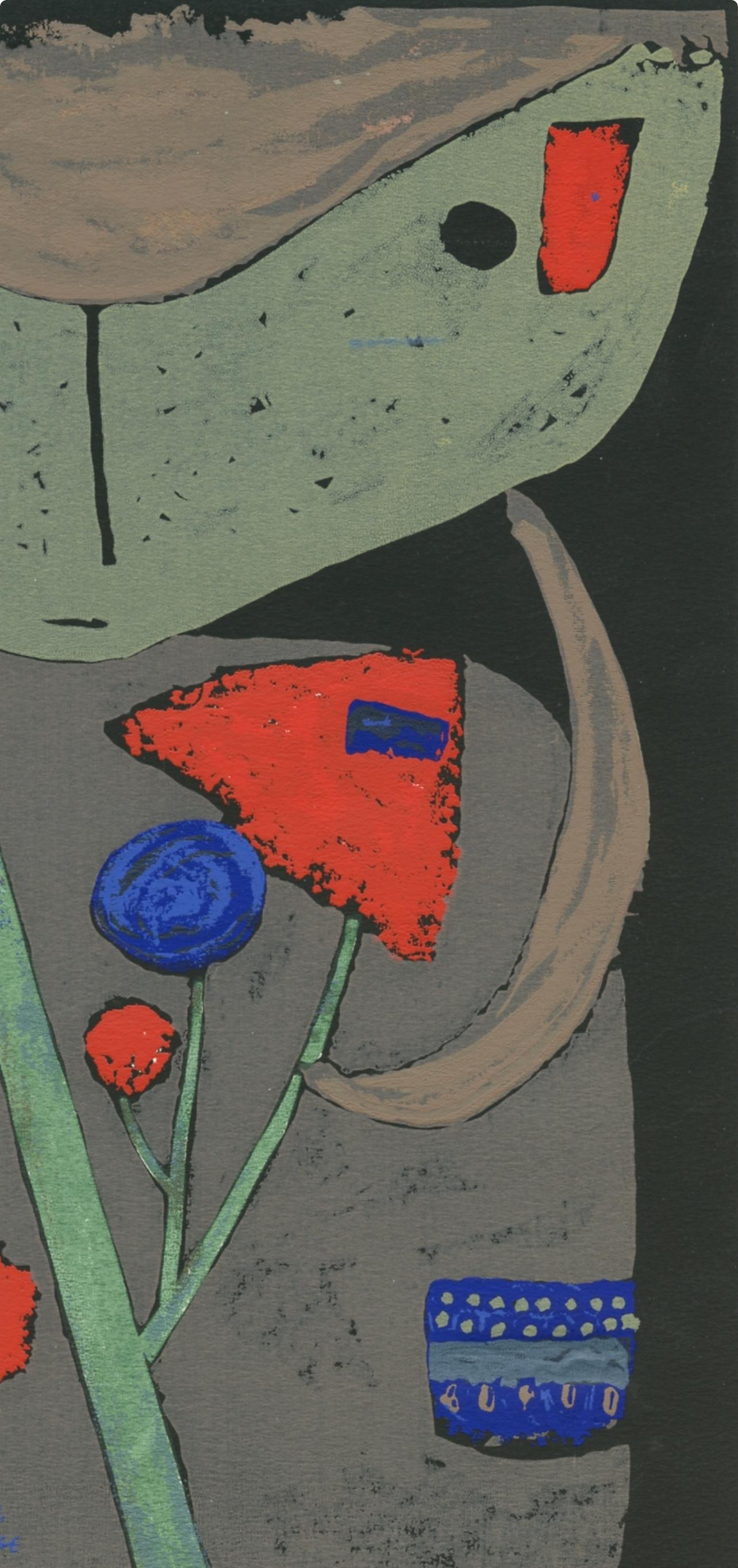 Klee, Figure of the Oriental Theater (after) - Gray Abstract Print by Paul Klee