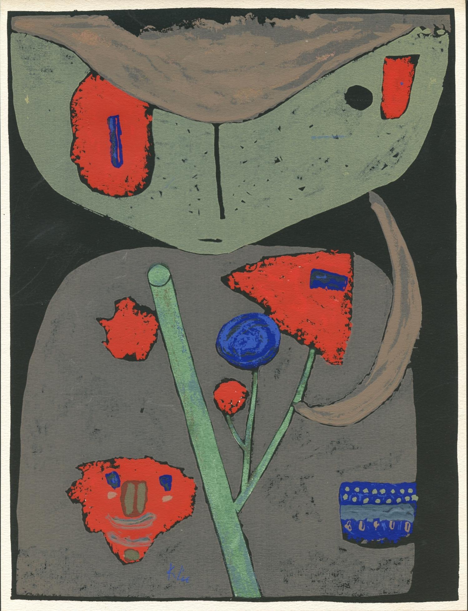Silkscreen on vélin paper. Inscription: Signed in the plate and unnumbered, as issued. Paper Size: 8 x 6 inches. Notes: From the album, Paul Klee, Paintings Watercolors 1913 to 1939, 1941. Published by Oxford University Press, New York; printed by