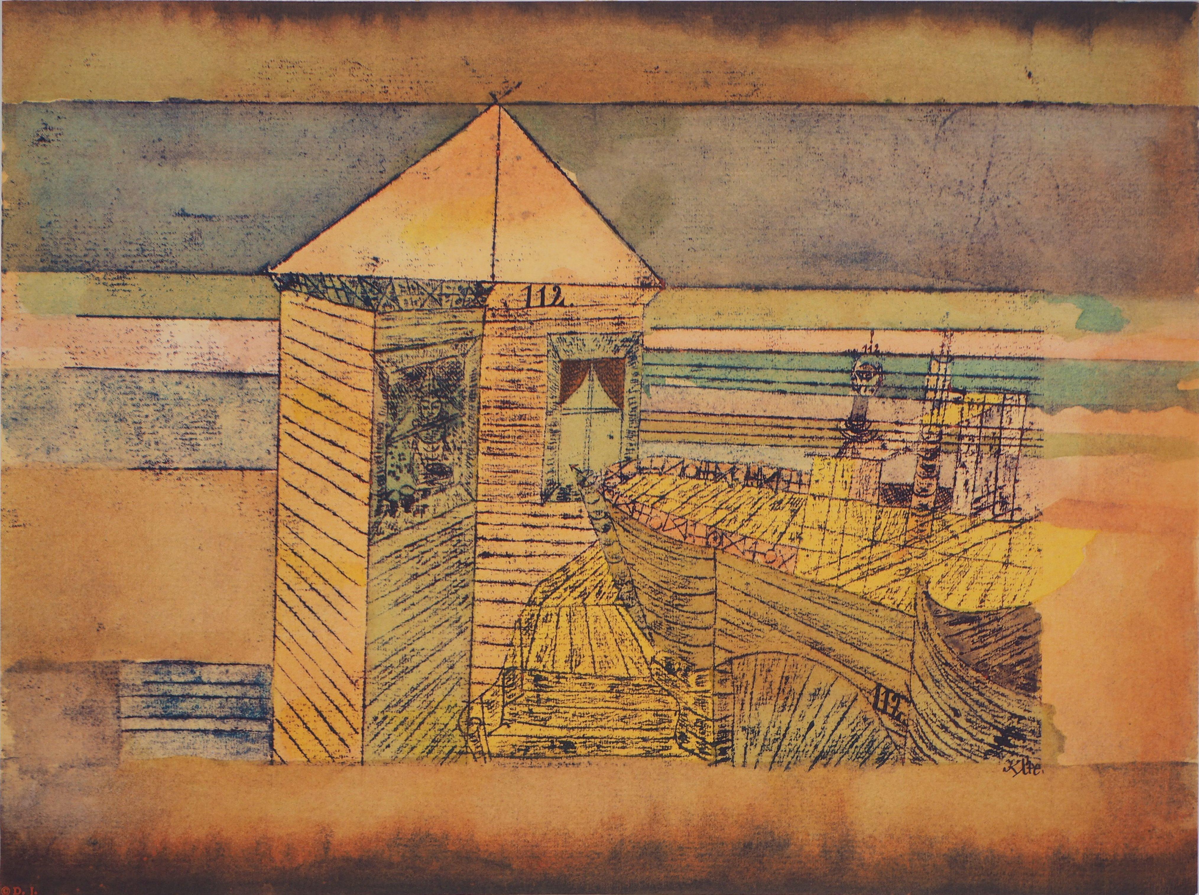 Miraculous Docking : Boat and House - Lithographie et pochoir - Surréalisme Print par Paul Klee
