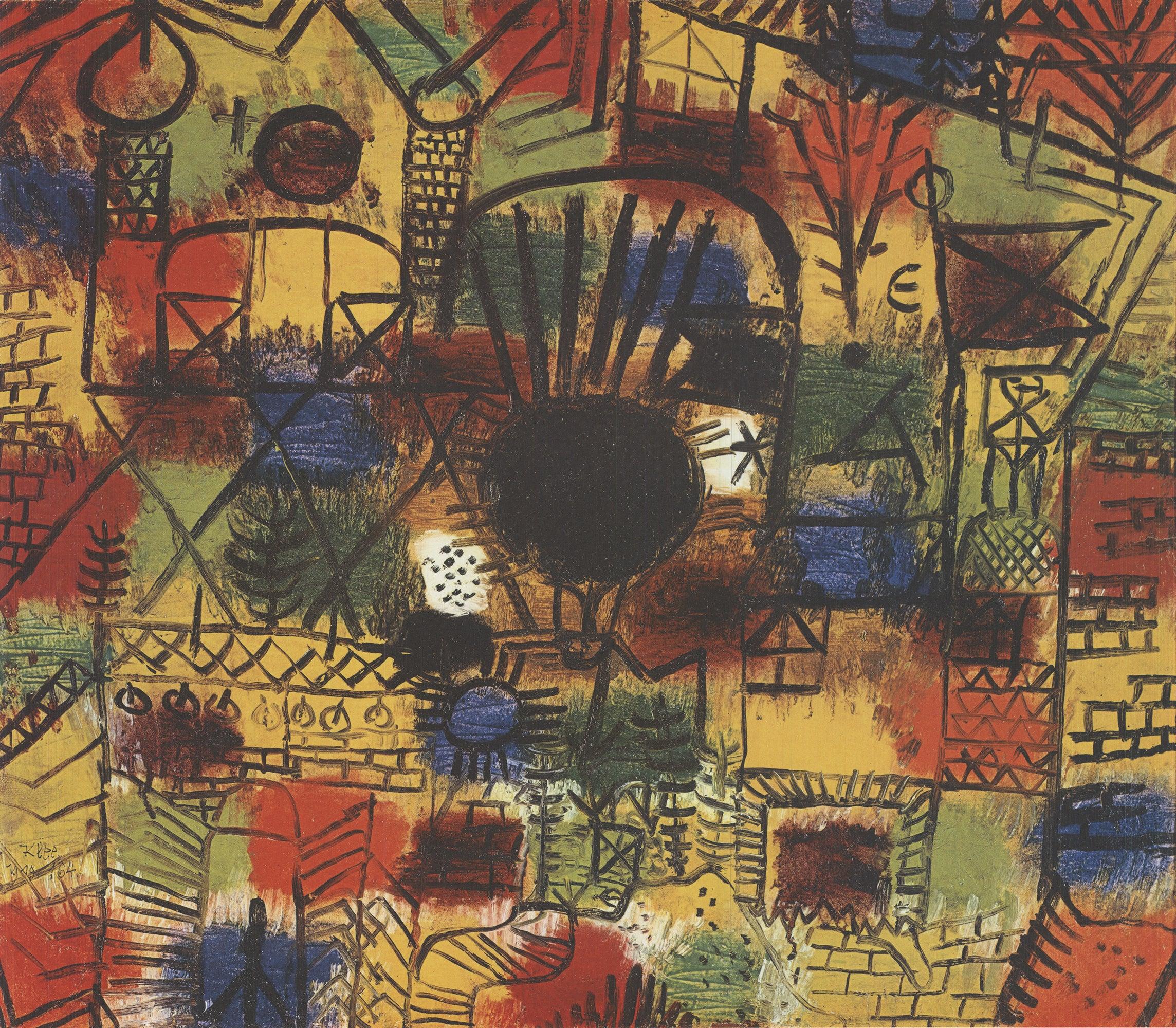 Paul Klee „Komposition mit schwarzem Focal Point“ 1990- Offset-Lithographie im Angebot 1