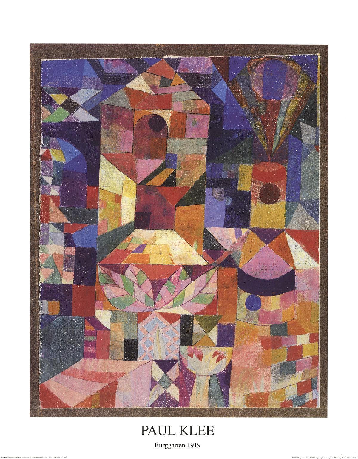 La Veduta di giardino di Paul Klee, creata originariamente nel 1926, mette in mostra l'approccio giocoso ma acuto dell'artista alla rappresentazione della natura. Questo poster in litografia offset in edizione aperta, pubblicato in Germania, cattura