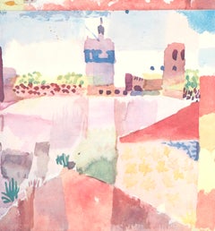 Paul Klee, Hammamet with the Mosque, from 12 Watercolors, 1964 (after) Vintage Paul Klee, Hammamet with the Mosque, from 12 Watercolors, 1964 (after)