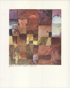 Vintage Paul Klee 'Red and White Domes' 1990- Offset Lithograph