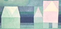 Paul Klee, Three Houses Green Violet, from 12 Watercolors, 1964 (after)