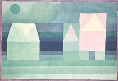 Paul Klee, Three Houses Green Violet, from 12 Watercolors, 1964 (after)