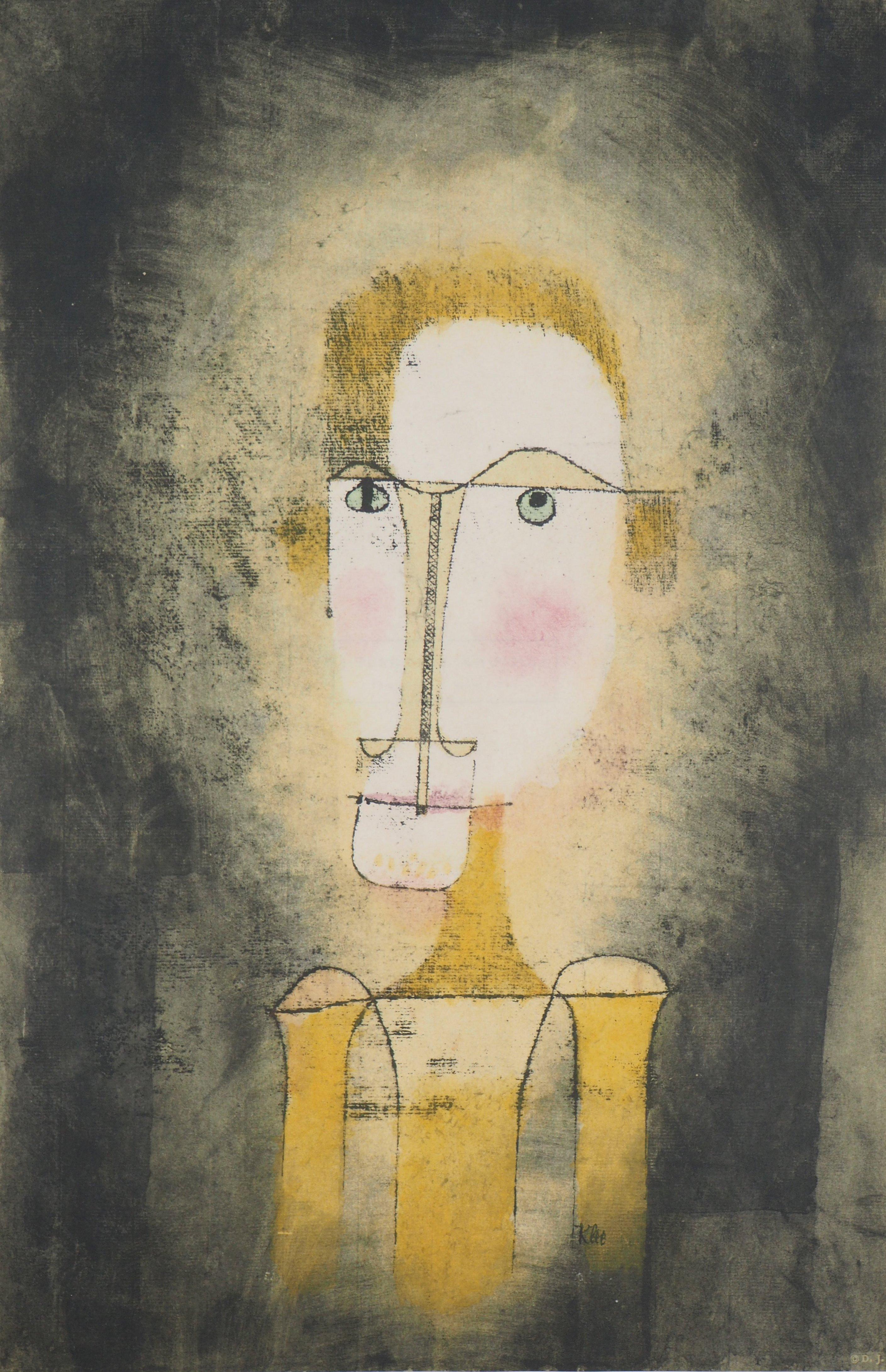 Paul Klee Portrait Print – Porträt in Gelb - Lithographie und Schablone