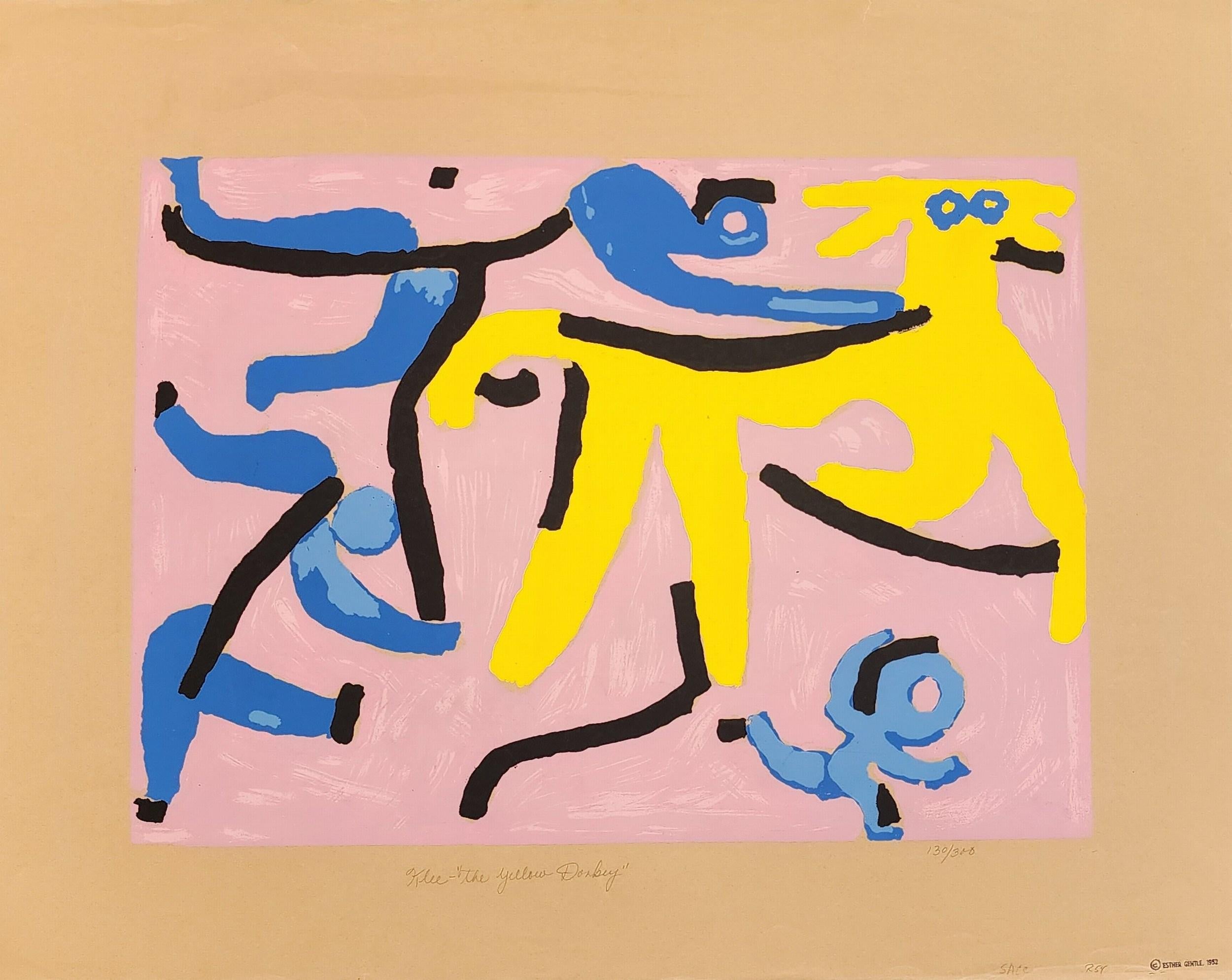 Figurative Print Paul Klee - Le âne jaune (Der Gelbe Esel) ( Reproduction d'Esther Gentle) 