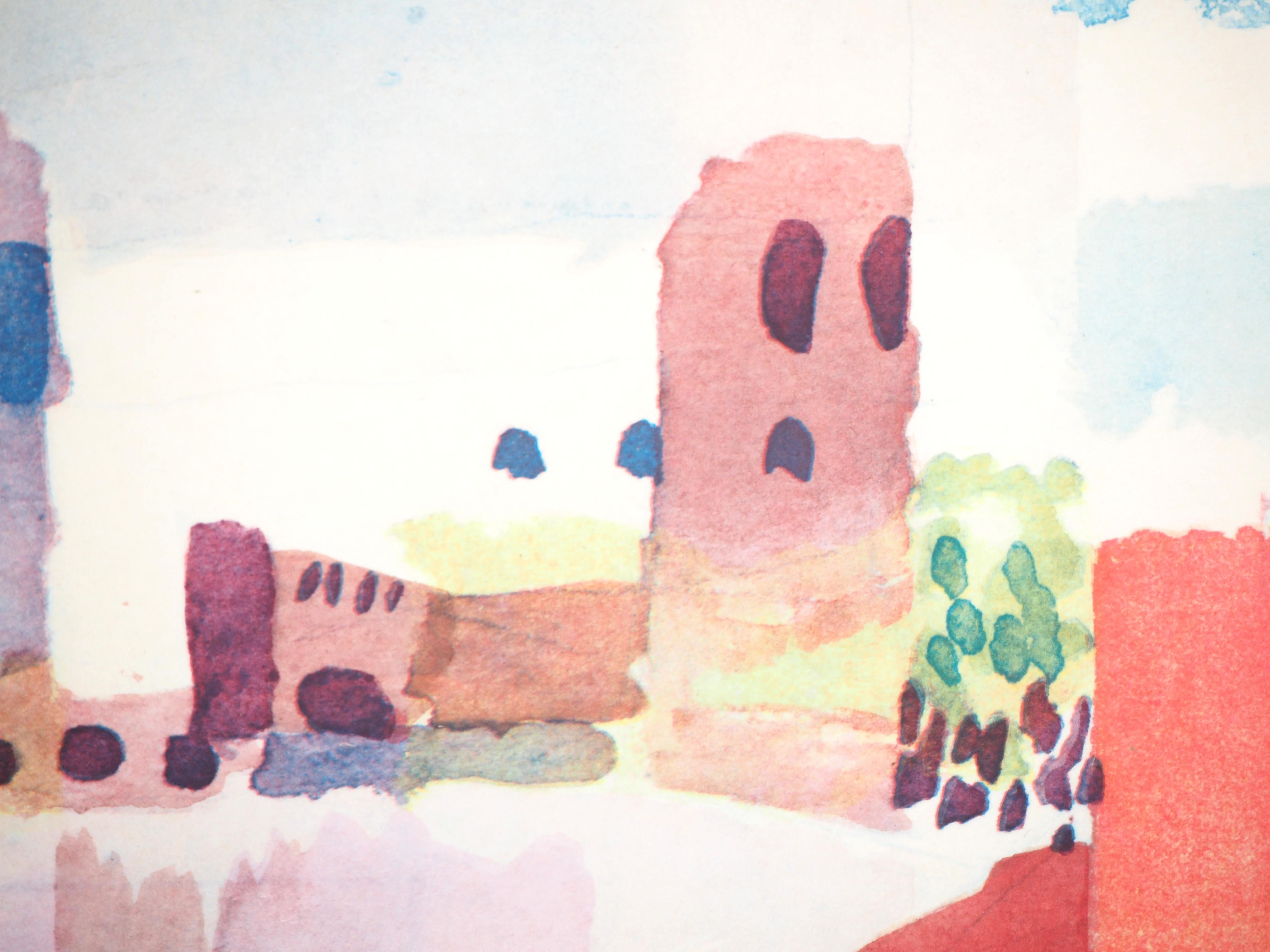 Paul KLEE (après)
Tunisie : Vue de Hammamet

Lithographie et pochoir (procédé Jacomet), sur papier canson
Signature imprimée dans la plaque
50 x 38,2 cm (19,6 x 14,9 in)

INFORMATION : Cette lithographie a été éditée en 1964 par la Galerie Berggruen