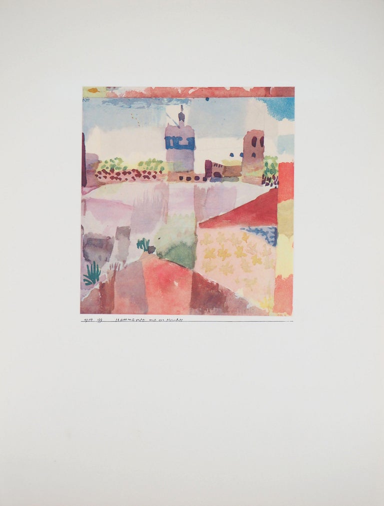 Paul Klee Landscape Print - Tunisia : View of Hammamet - Lithograph and Stencil