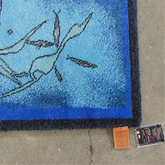 Paul Klee Blue Woollen Rug Fischbild, Ege Axminster Artline, Denmark, 1980s