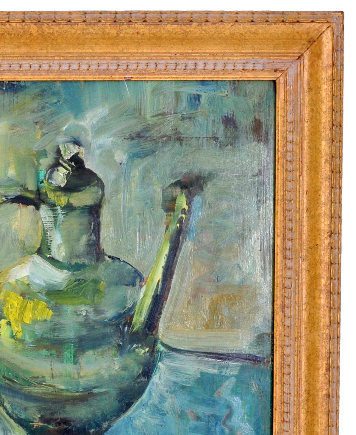 German Expressionist Oil on Board Still Life Painting by Paul Kleinschmidt 1946 7