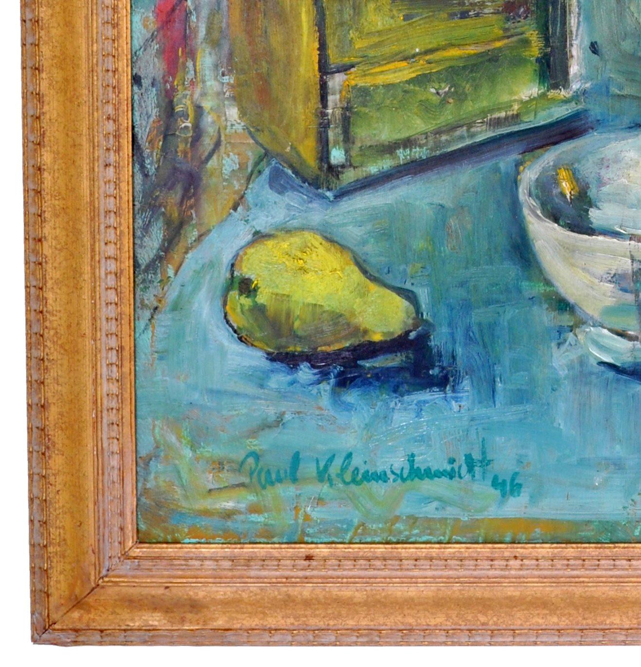 German Expressionist Oil on Board Still Life Painting by Paul Kleinschmidt 1946 8