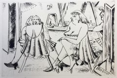 LADIES AT A DRESSING VANITY