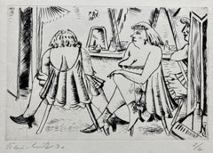 LADIES AT A DRESSING VANITY