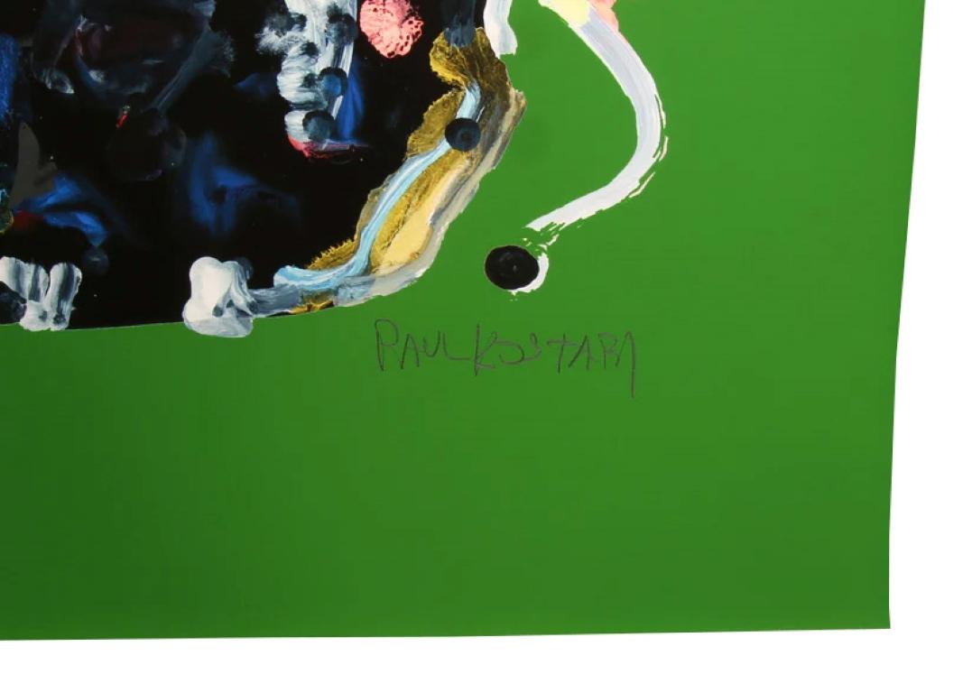 Primrose (vert) - Kostabi, Paul - Giclee sur papier de coton - signé à la main - Vert Abstract Painting par Paul Kostabi