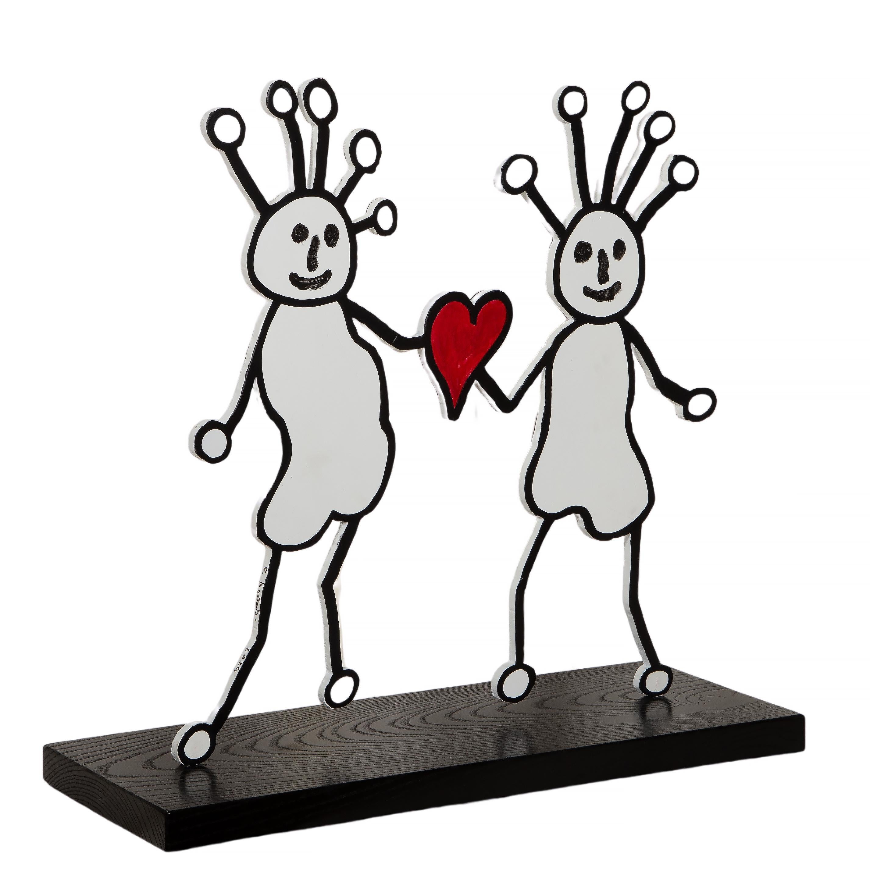 SPRKL, Escultura Pop Art de aluminio pintado de Paul Kostabi en venta 5