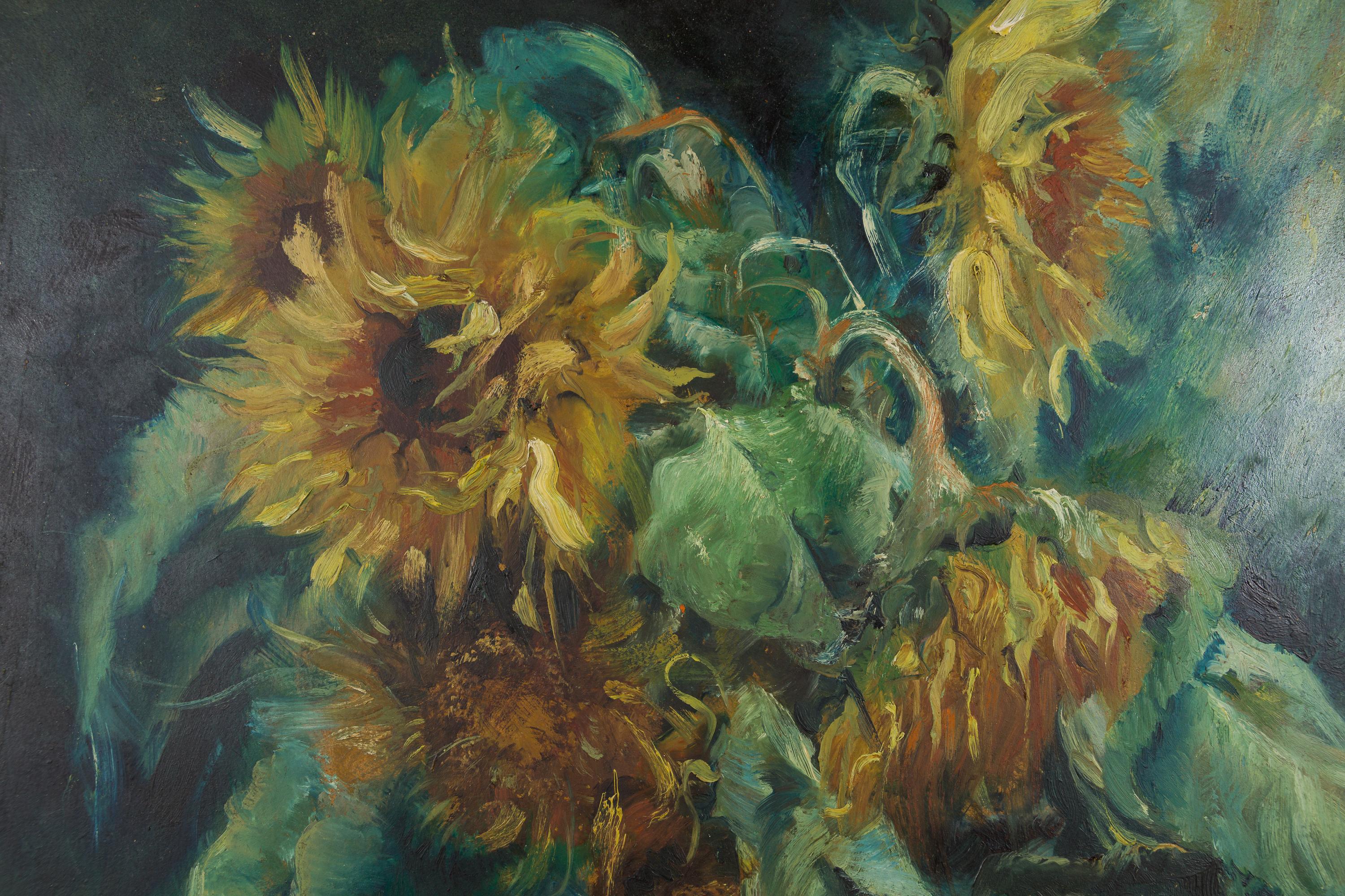 Sonnenblumenstillleben - Painting by Paul Kuhfuss