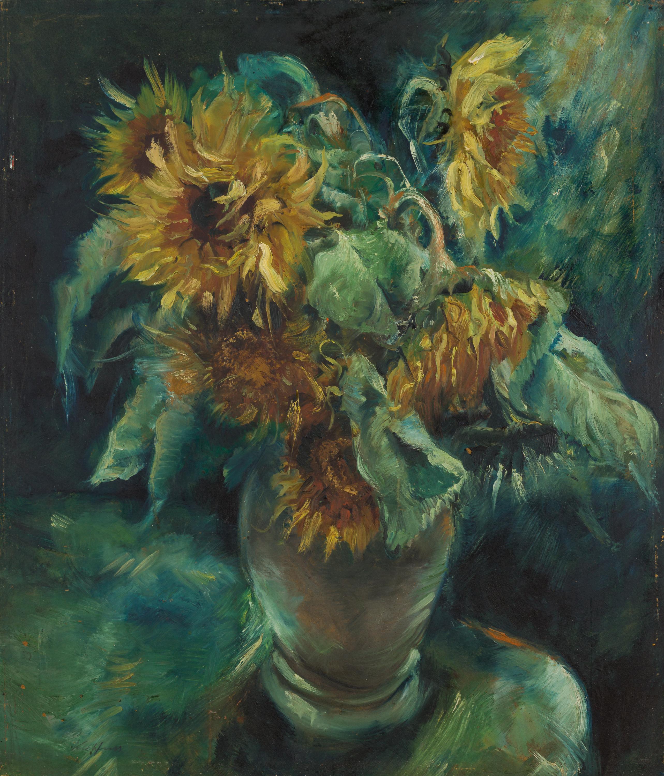 Paul Kuhfuss Still-Life Painting - Sonnenblumenstillleben