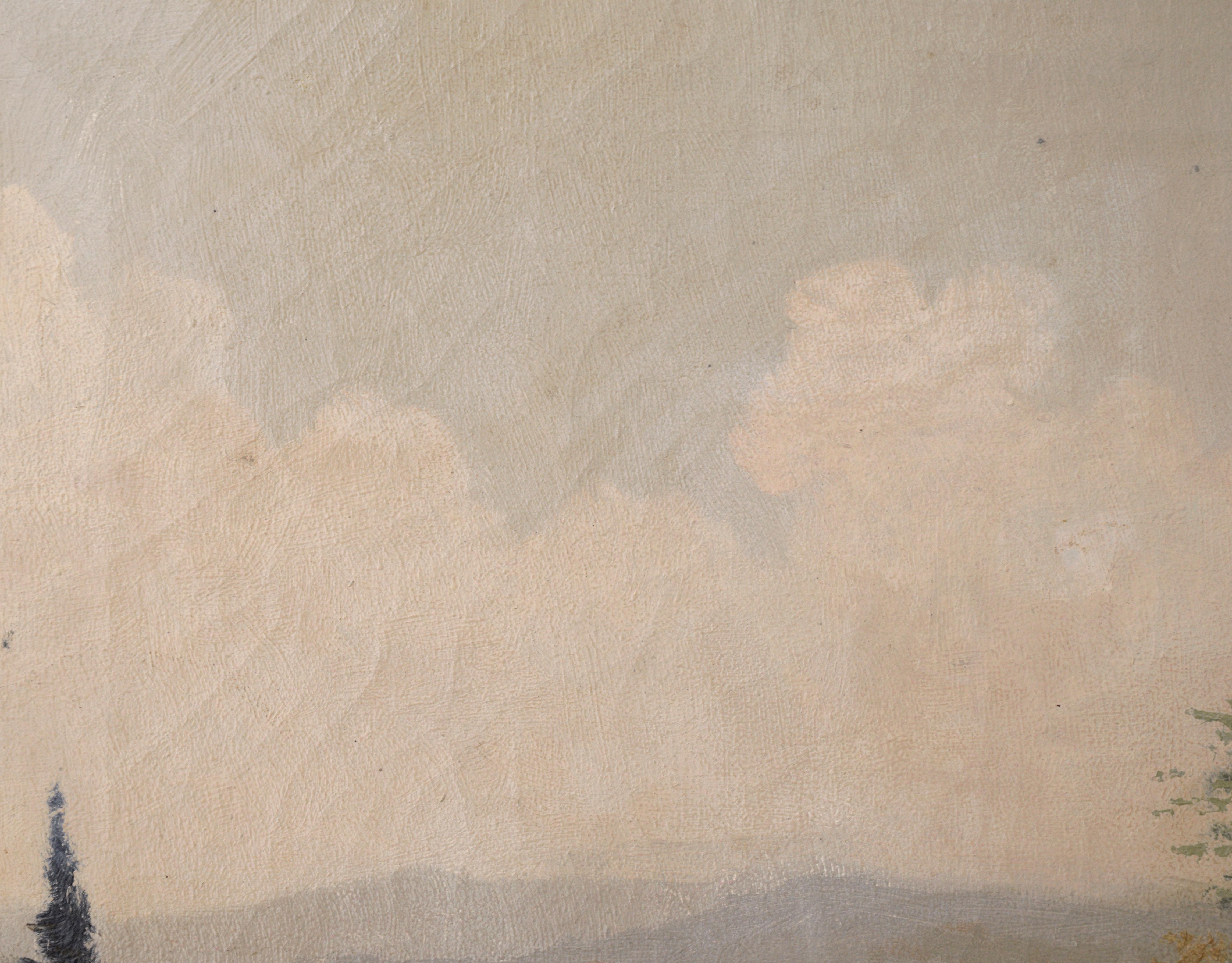 Hill mirando por encima del agua, paisaje de principios del siglo XX por Paul Kujal en venta 2