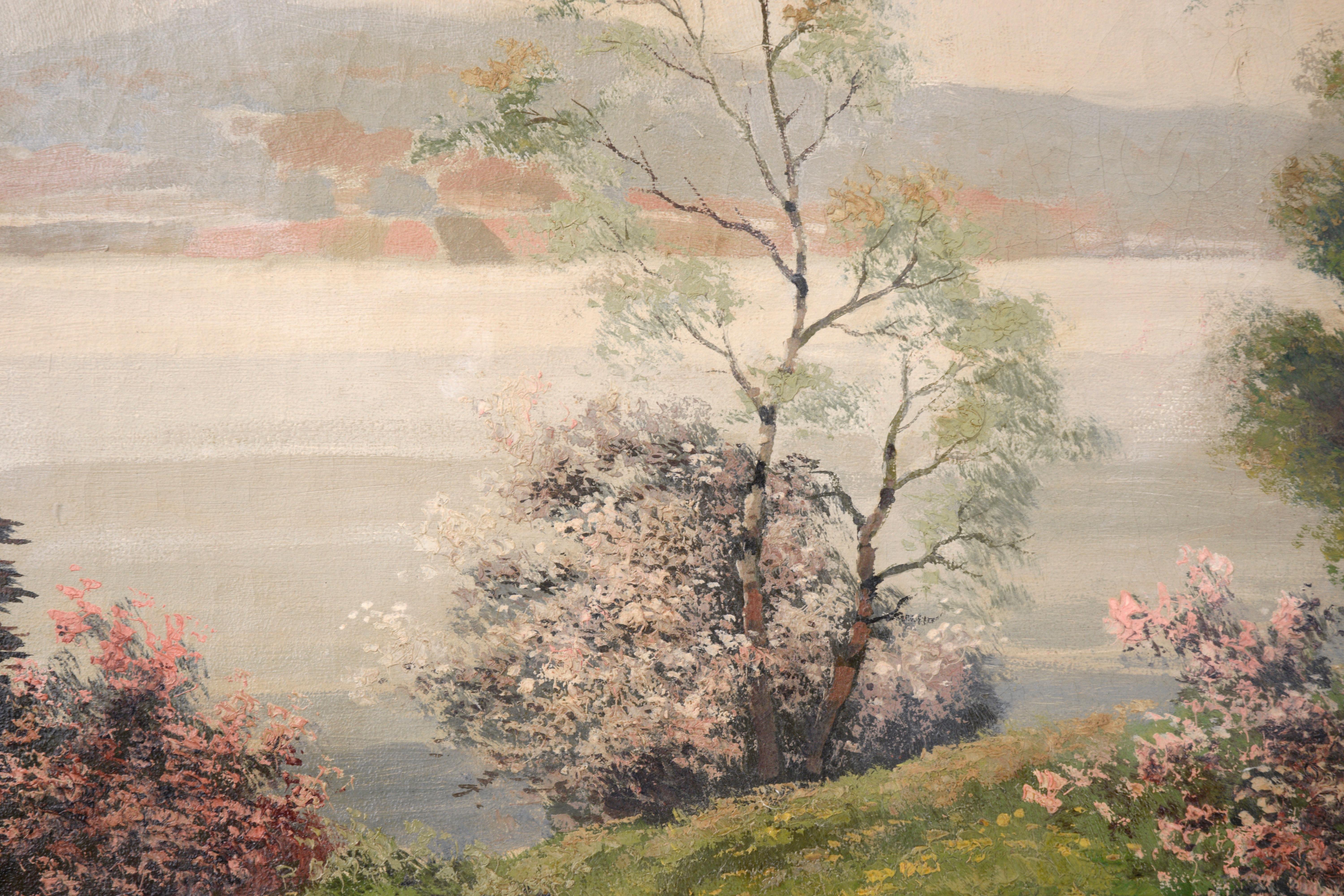 Hill Looking Over the Water, Early 20th Century Landscape by Paul Kujal For Sale 1