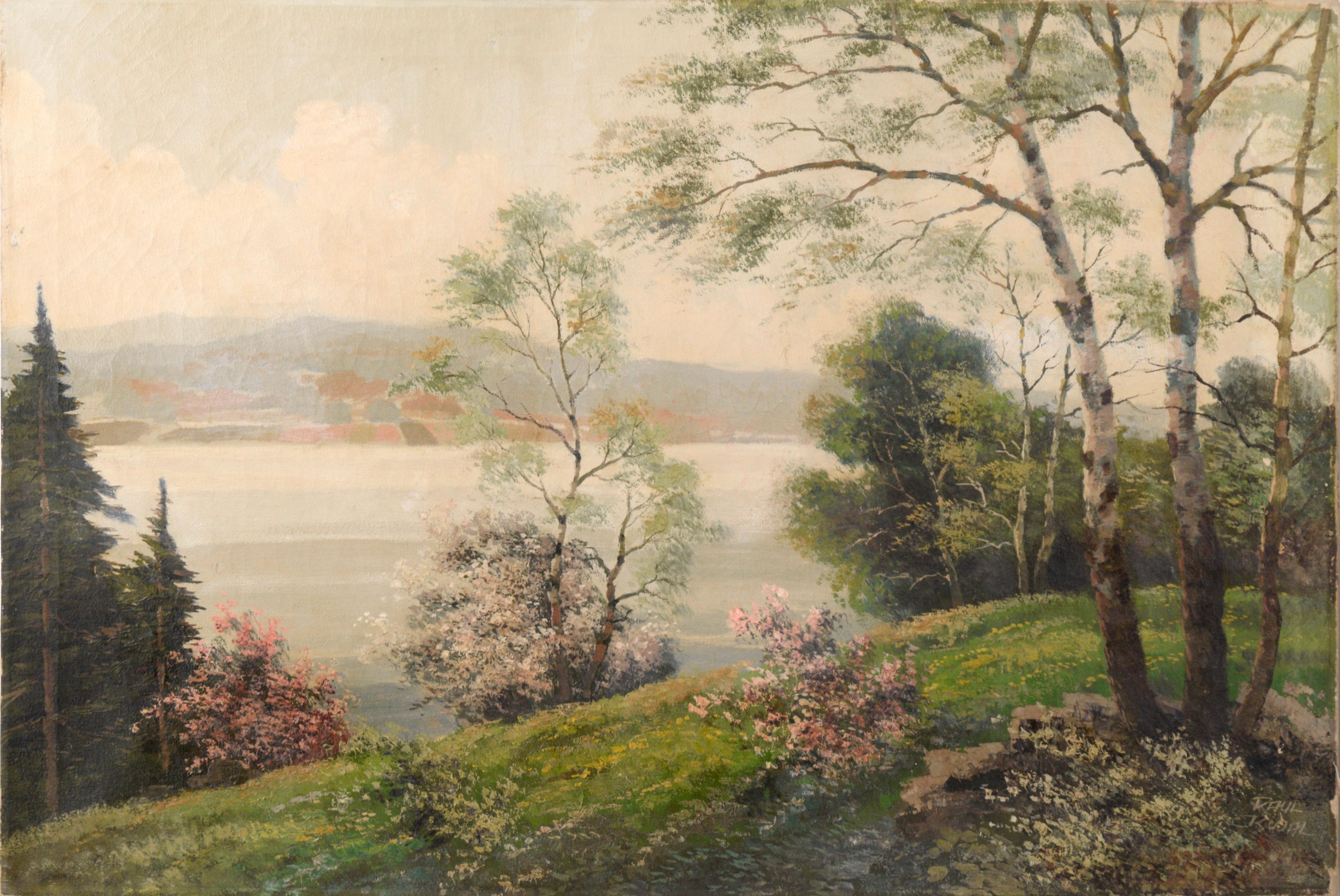 Hill Looking Over the Water, Early 20th Century Landscape by Paul Kujal