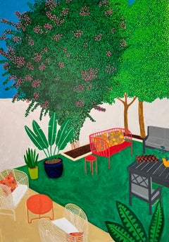 „Mein Garten“ – Acrylgemälde auf Leinwand, 128 x 85 cm, 2025, Neu