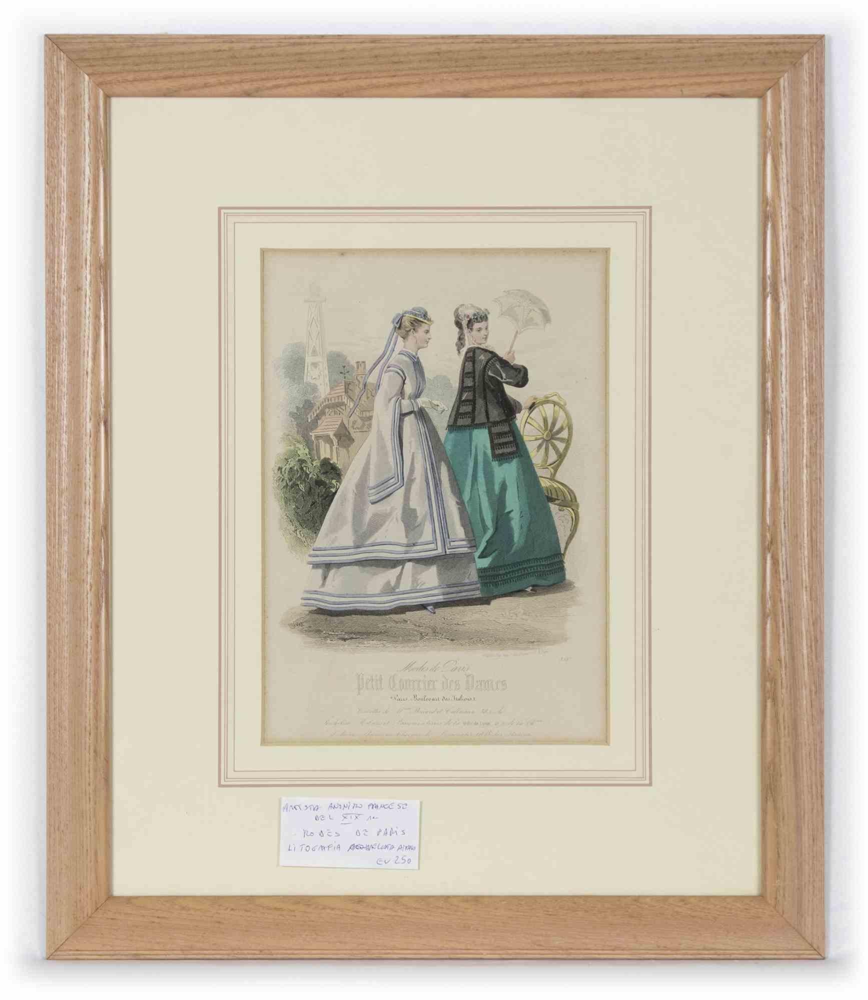 Journal Des Demoiselles - Original Lithograph by Paul Lacourière - 19th Century For Sale 2