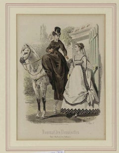 Antique Journal Des Demoiselles - Original Lithograph by Paul Lacourière - 19th Century