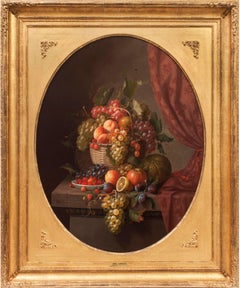 Basket of Fruit, 19th-century Still Life by Paul Lacroix (1806-1884)