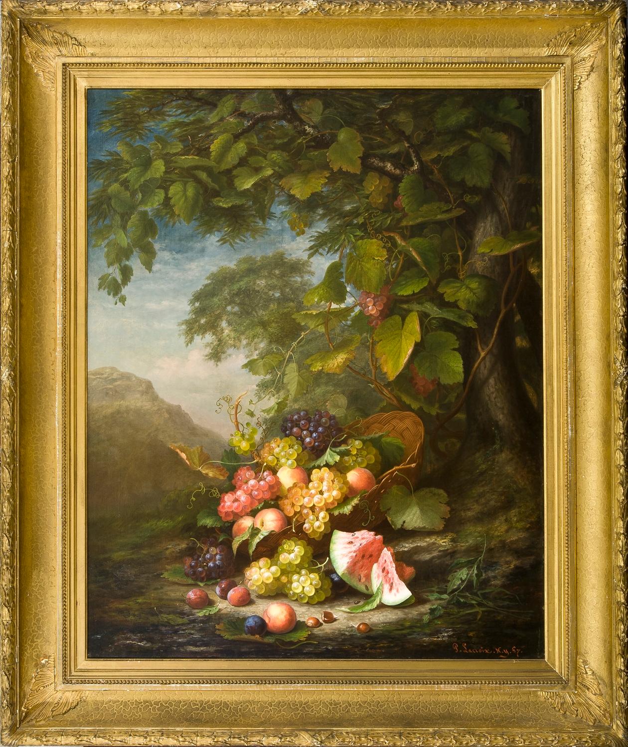 Paul LaCroix Still-Life Painting - Still Life in a Landscape