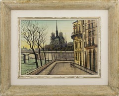 Peinture à l'huile sur toile Notre Dame Cathedral and Ile Saint Louis de Paul Lambert