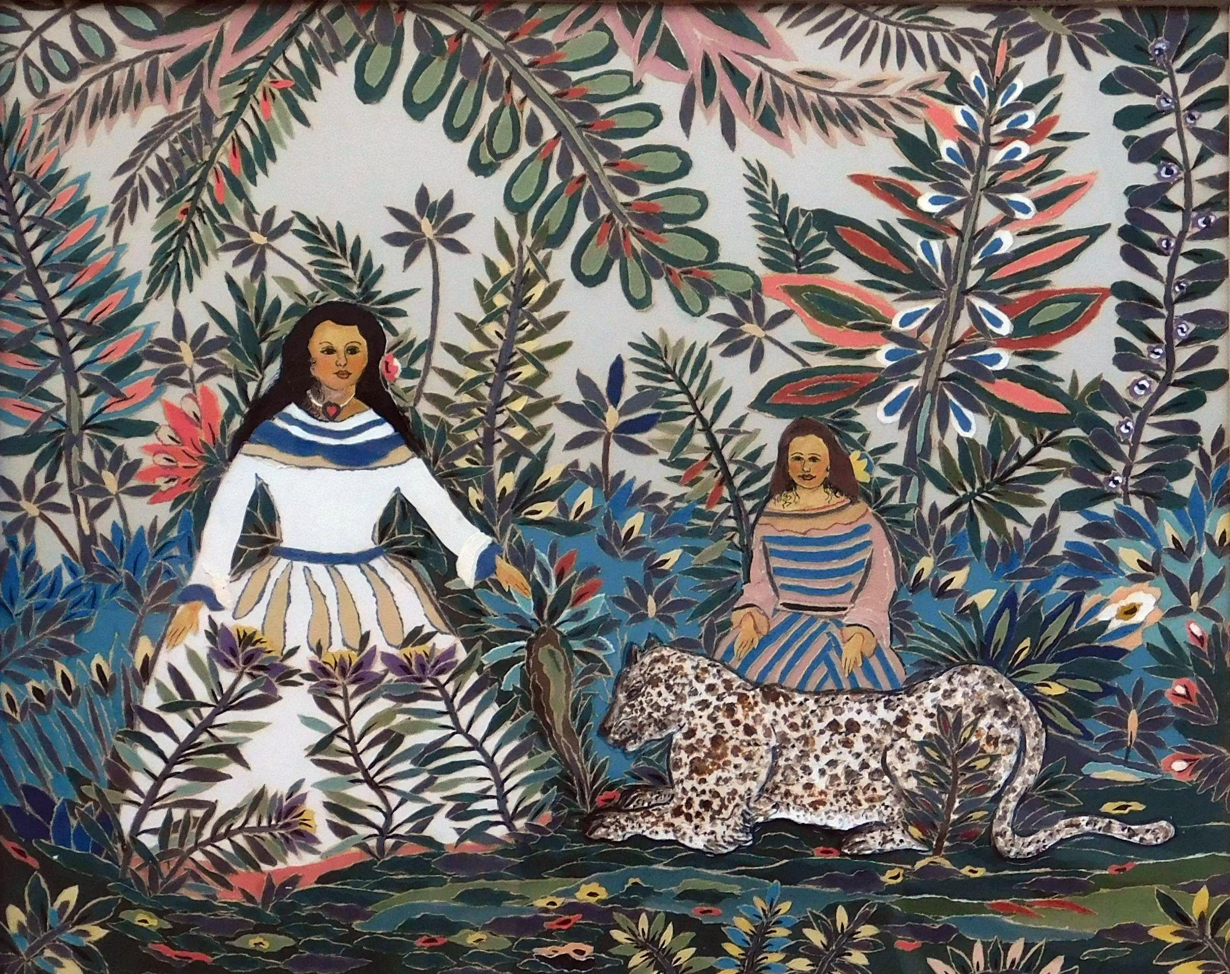 Paul Lancaster Artista nativo americano Cherokee Gouache e collage 1