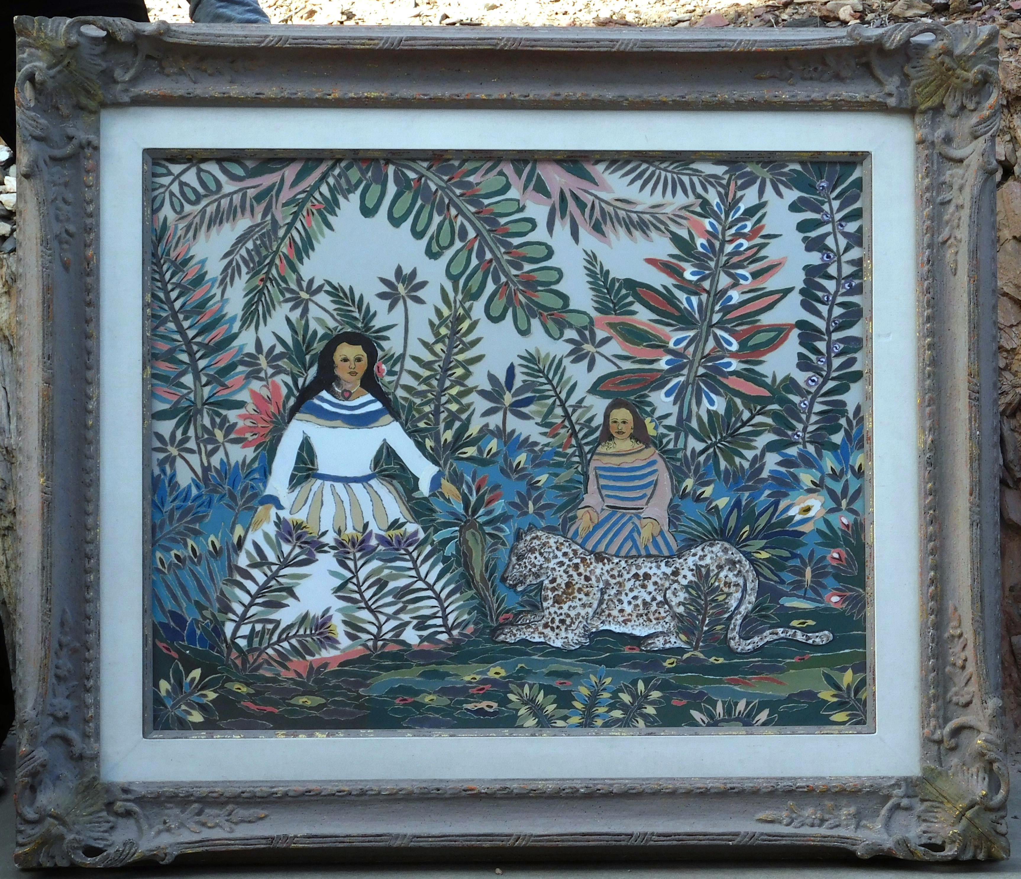 Paul Lancaster Artista nativo americano Cherokee Gouache e collage 2