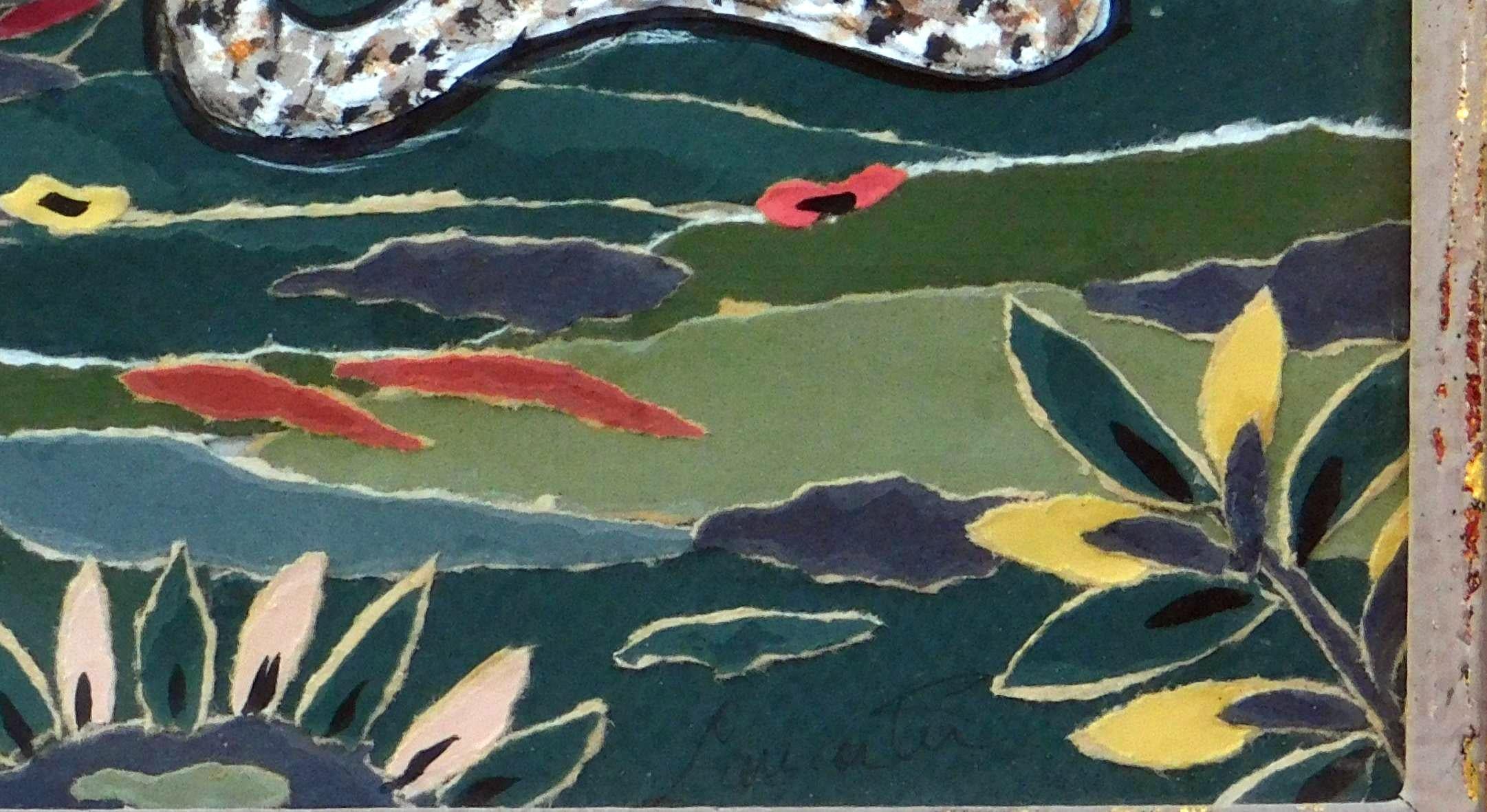 Paul Lancaster Artista nativo americano Cherokee Gouache e collage 3