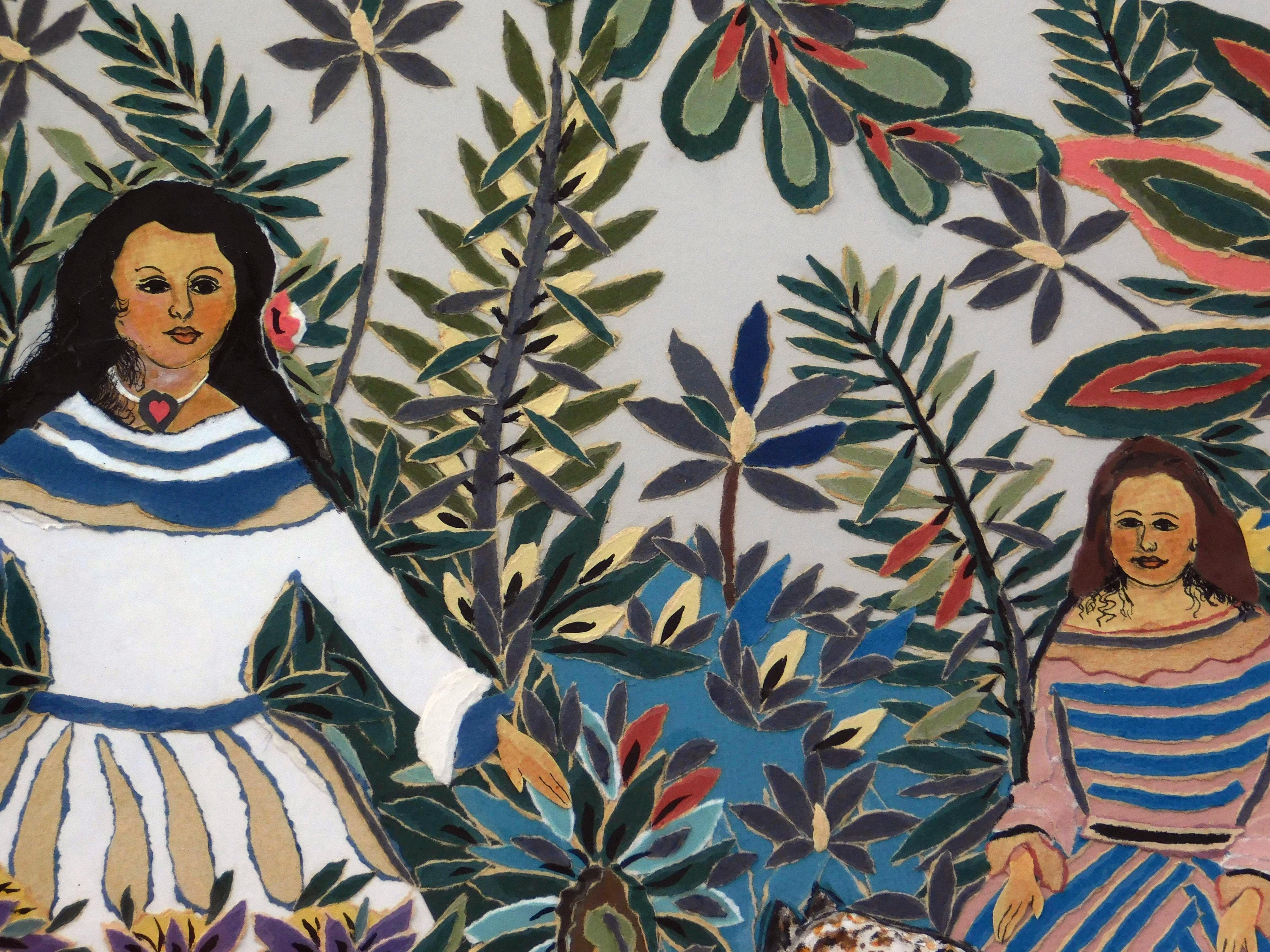 Paul Lancaster Artista nativo americano Cherokee Gouache e collage 5