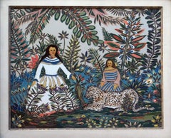 Paul Lancaster Artista nativo americano Cherokee Gouache e collage