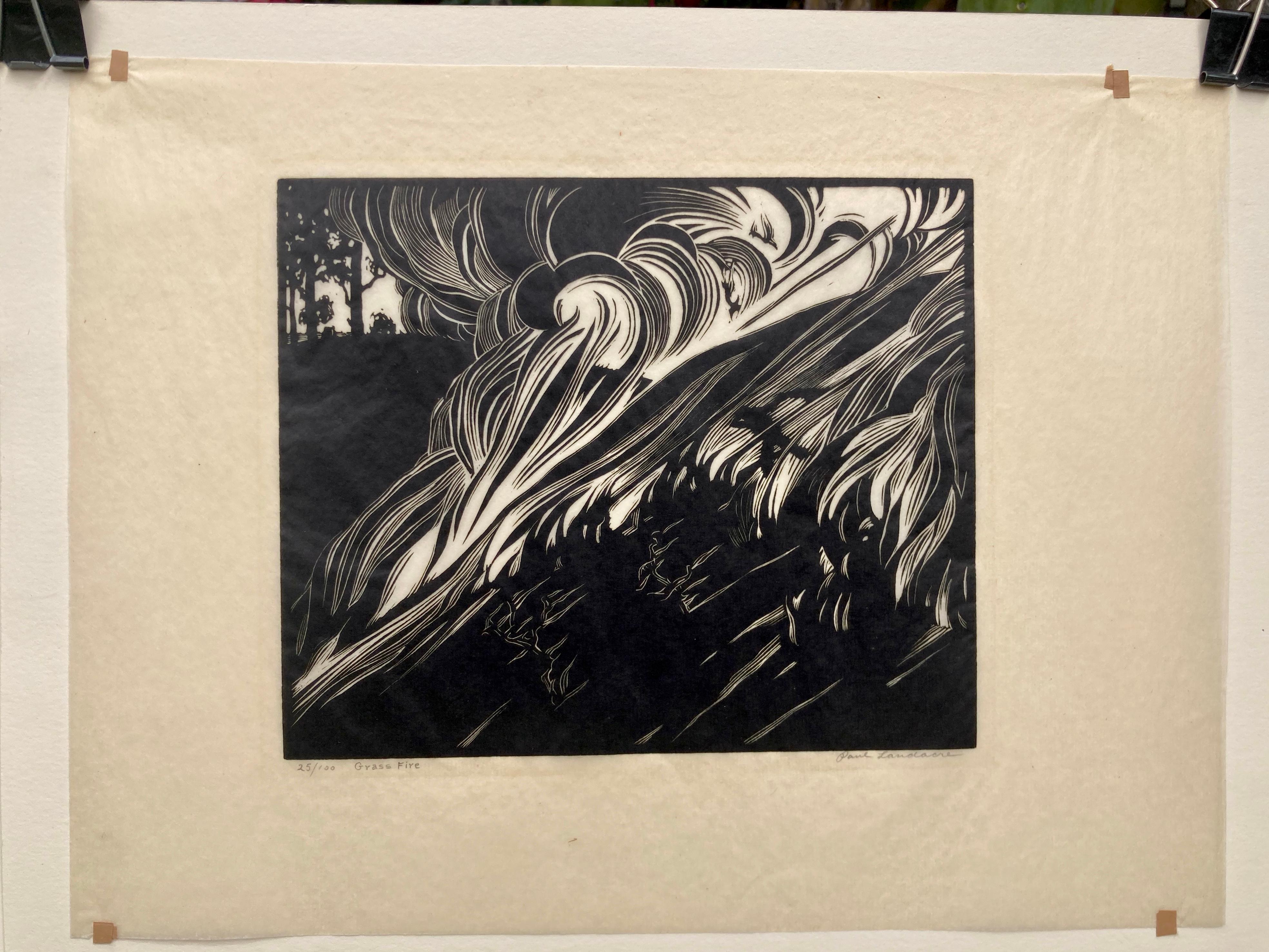 GRASS FIRE. - Very Scarce Early signed Impression For Sale 1