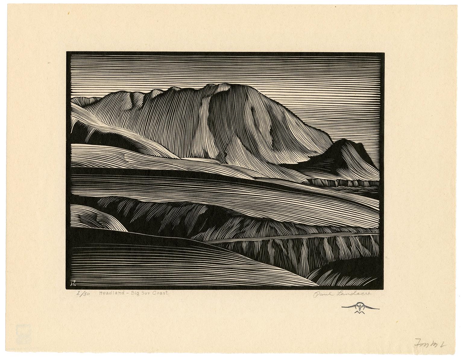 Headland, Big Sur Coast — mid-century modern, California - Print by Paul Landacre