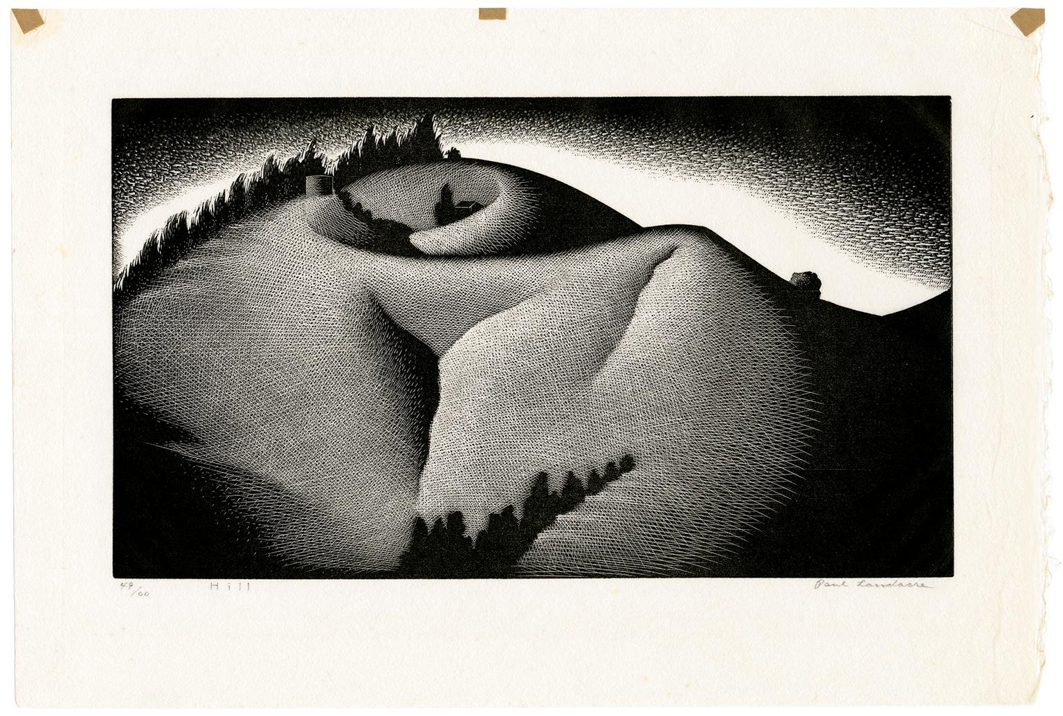 'Hill' — 1930s American Modernism - Print by Paul Landacre