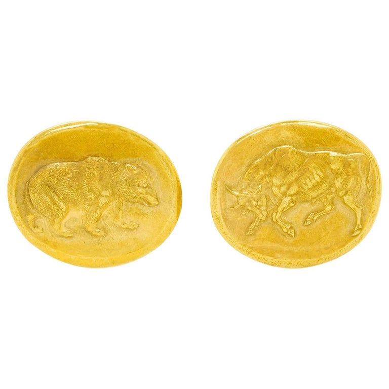 Paul Lantuch Bull and Bear Cufflinks at 1stDibs